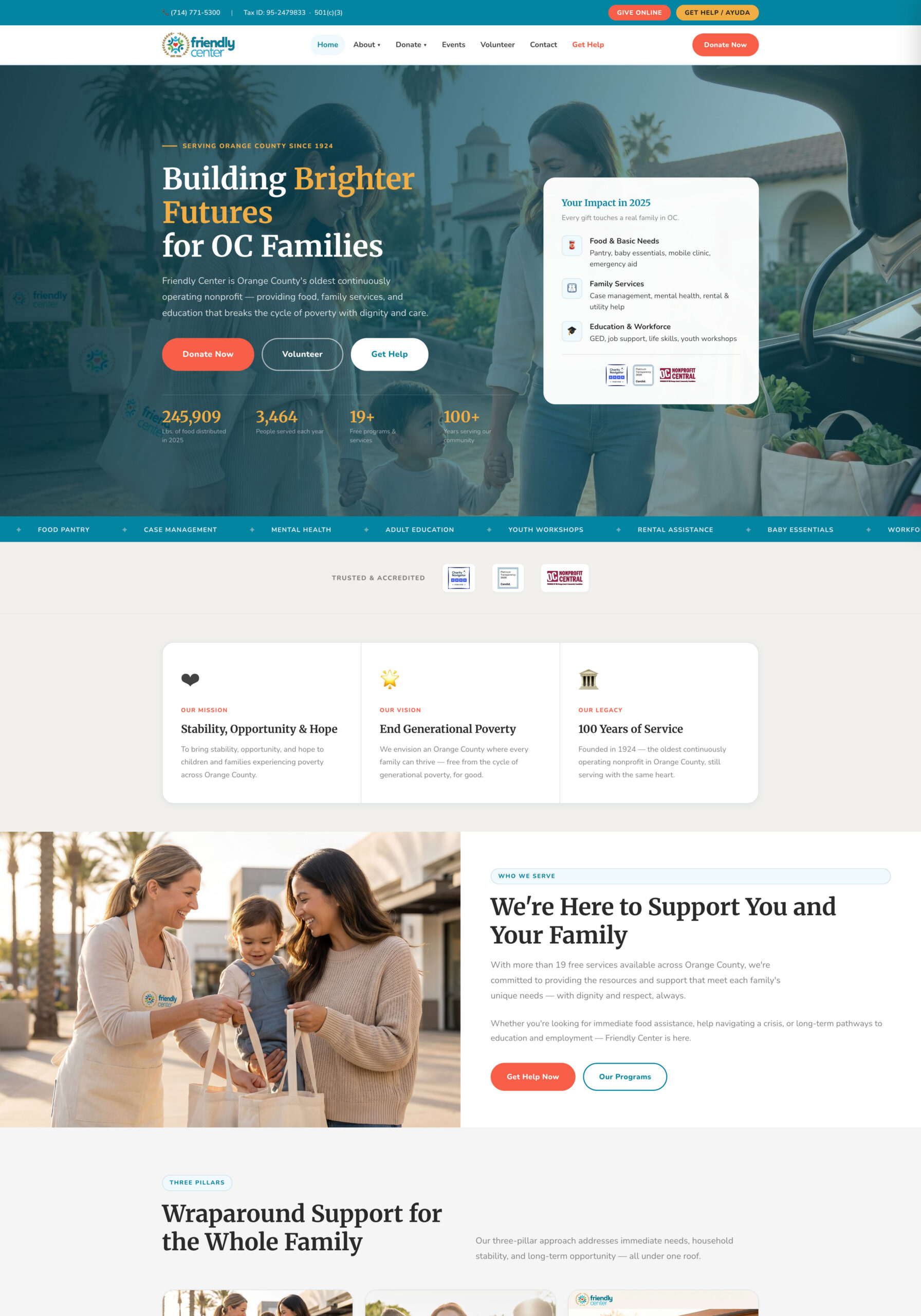 Friendly Center website