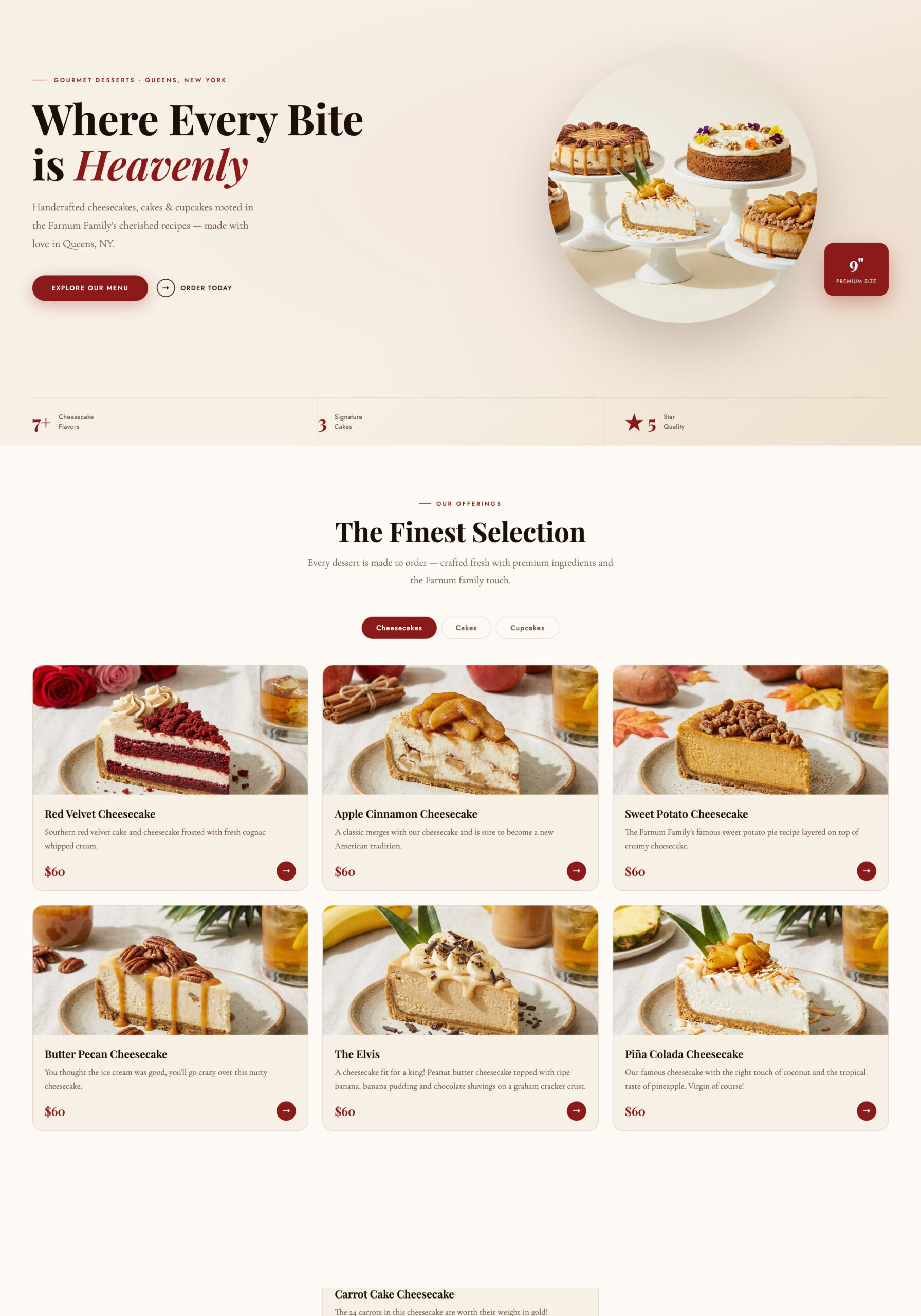 Farrum's Finest Desserts website